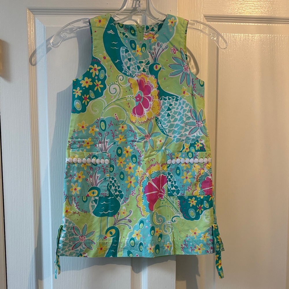 Lilly Pulitzer Colorful Floral - Peacock Cotton Dress